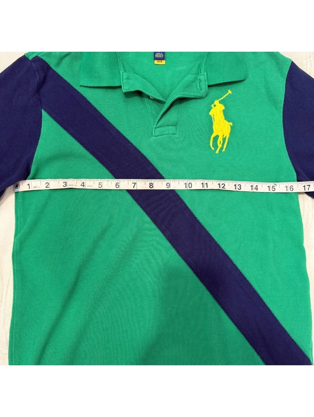Polo Ralph Lauren Youth L 14-16 Green Big Pony Polo Shirt #3 Short Sleeve